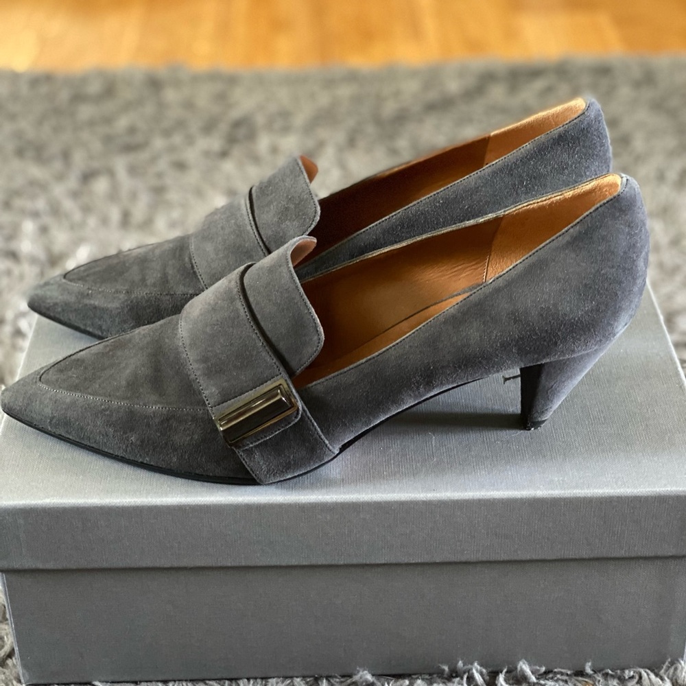 Aquatalia Charcoal Suede Loafers
